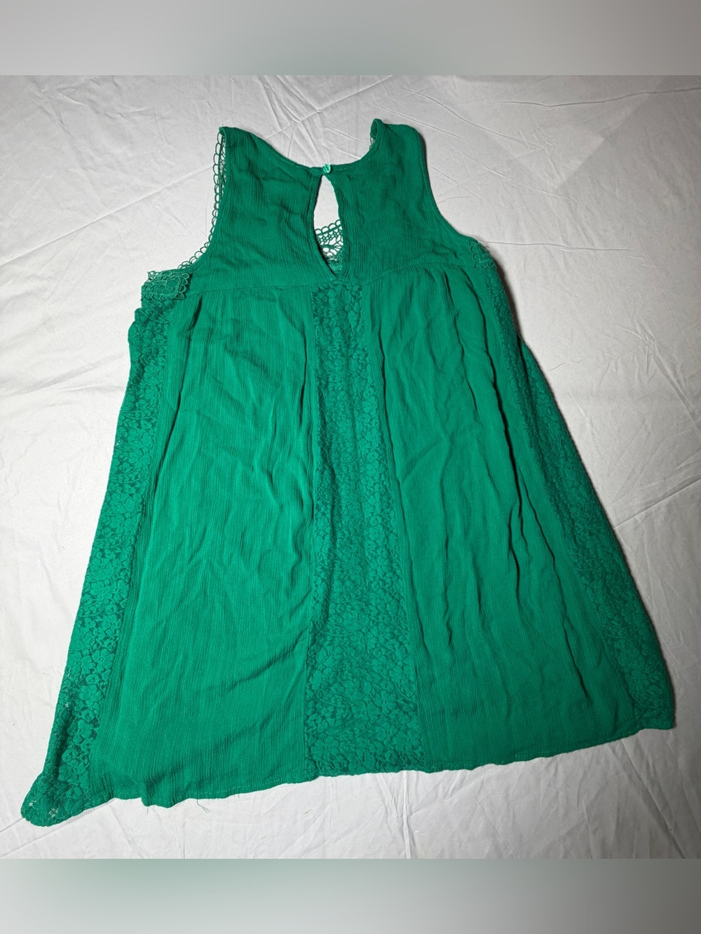 Alya Green Lace Sleeveless Boho Top - Size L - Picture 6 of 6